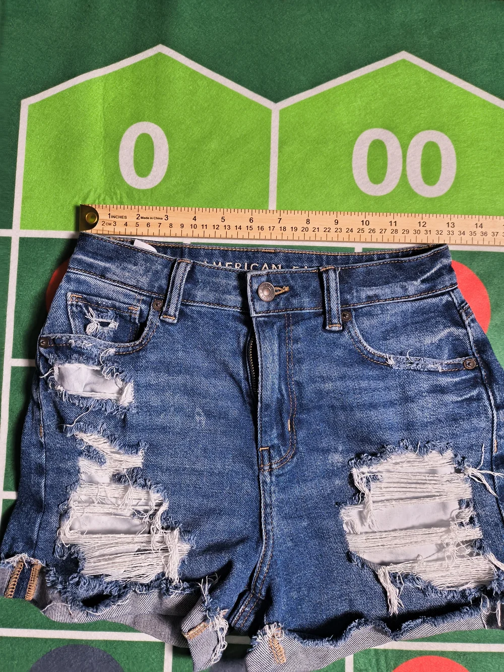 American Eagle Mom Short Women's 0 Distressed Denim Shorts Dark Wash AEO
